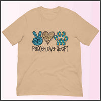 Peace Love Adopt Unisex T-shirt