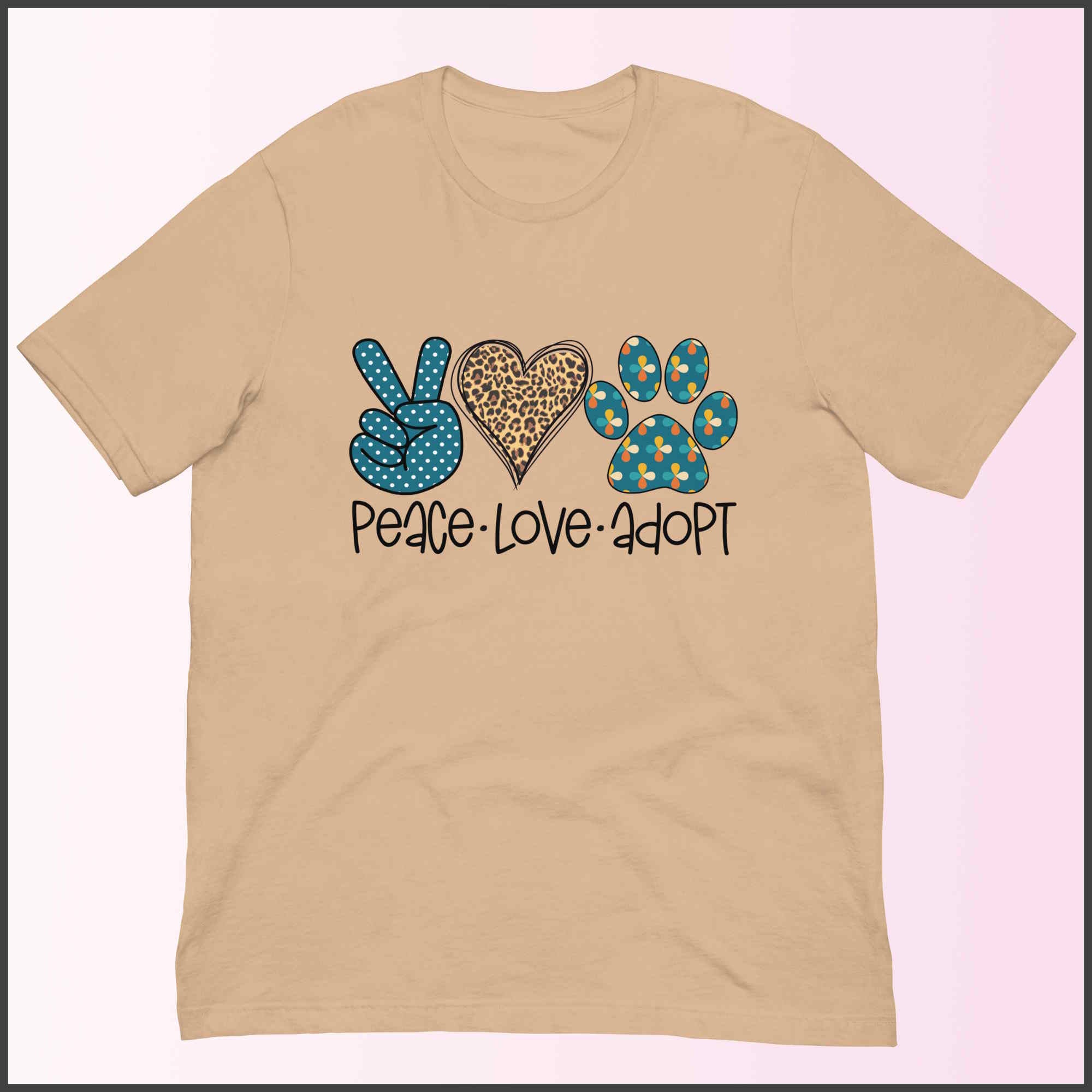 Peace Love Adopt Unisex T-shirt