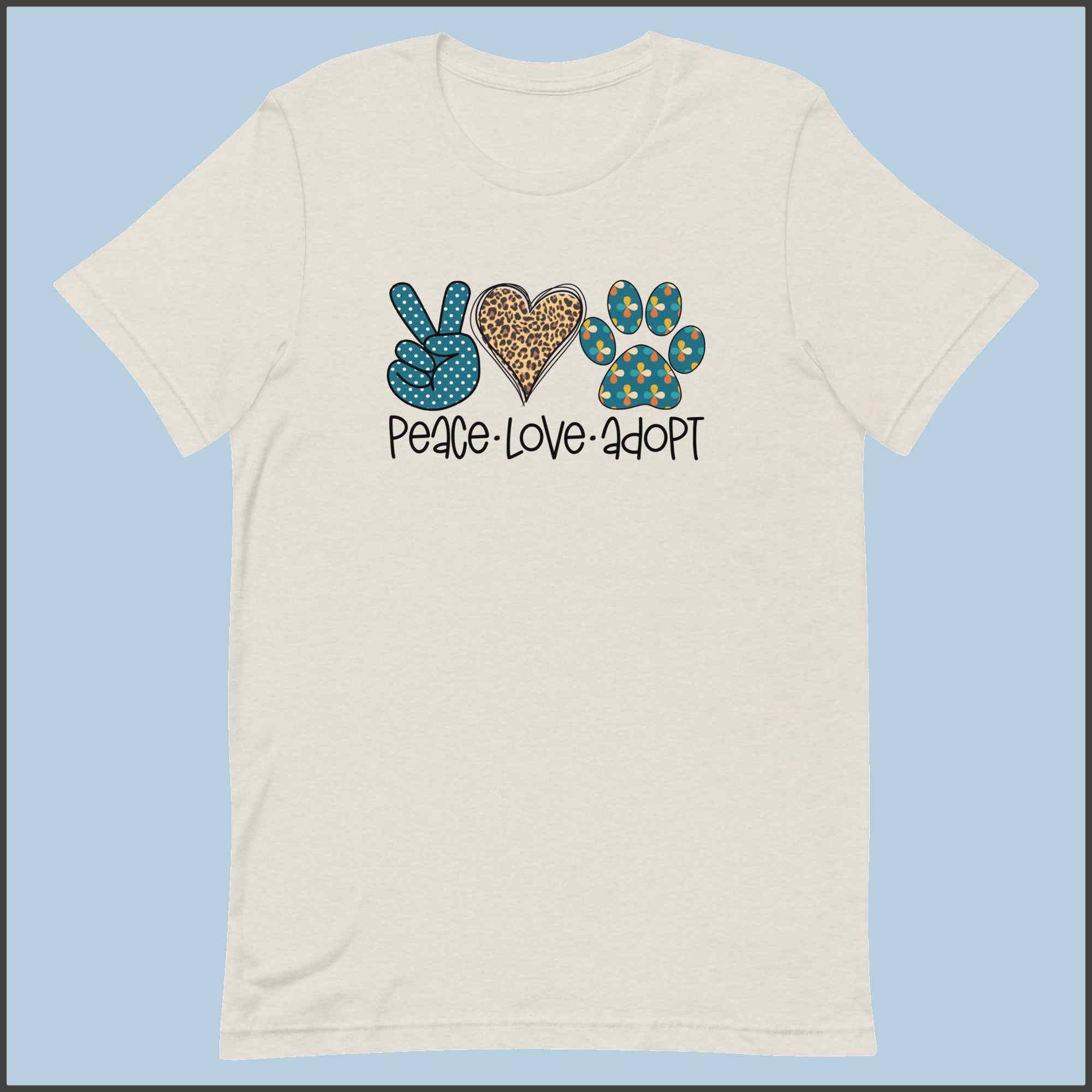Peace Love Adopt Unisex T-shirt