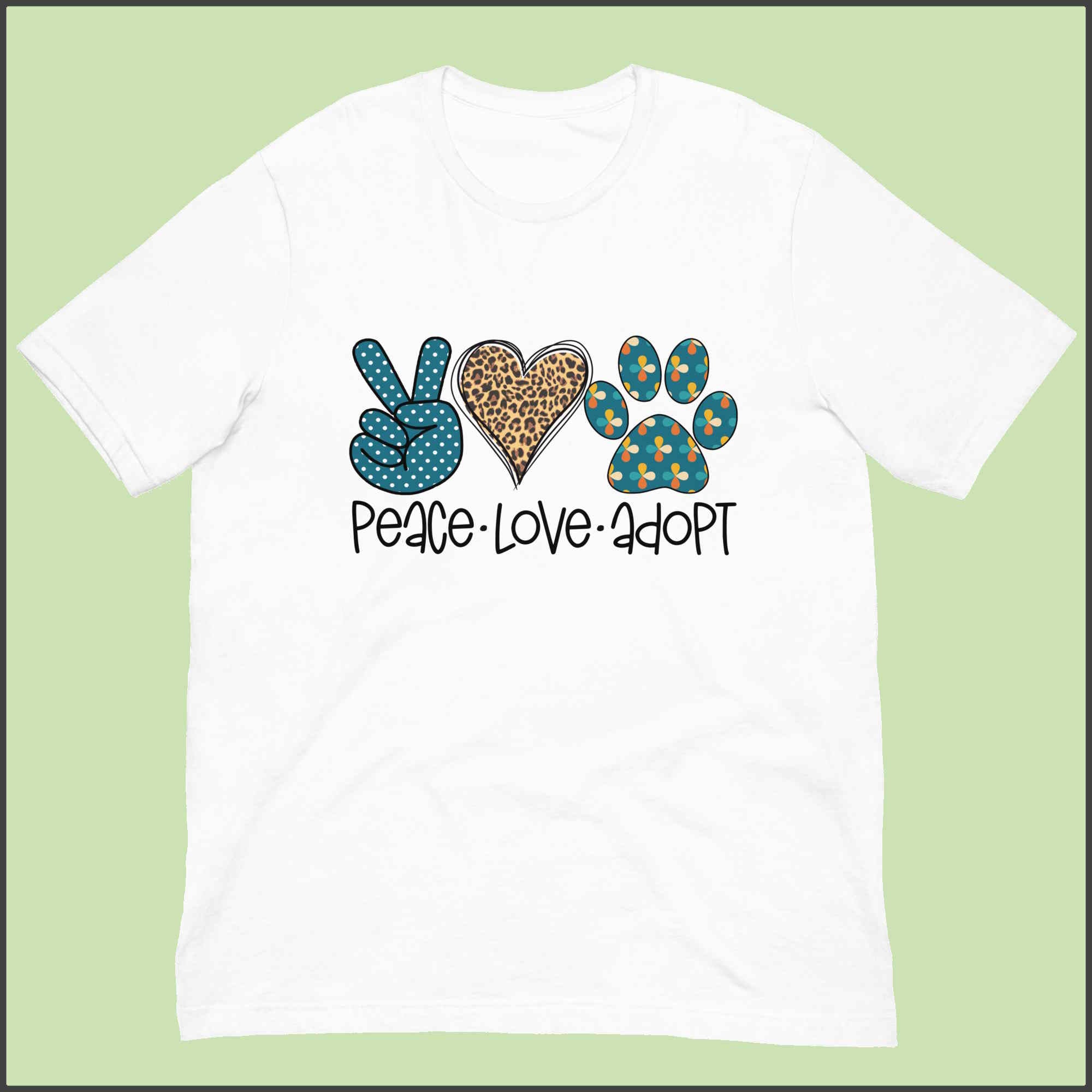 Peace Love Adopt Unisex T-shirt