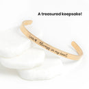 personalized Pet Memorial cuff Bracelet rose gold custom name Always in my heart text with paw print