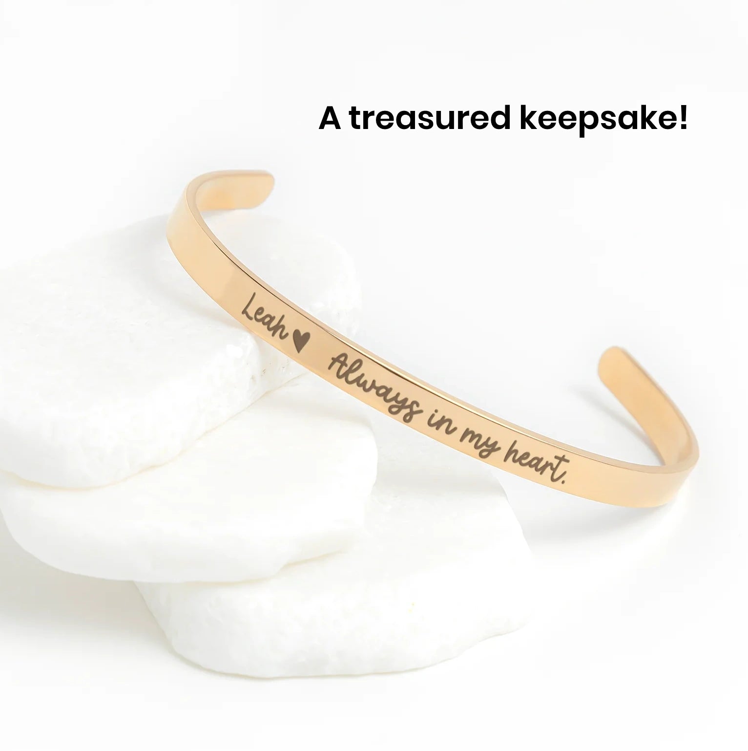 personalized Pet Memorial cuff Bracelet rose gold custom name Always in my heart text with paw print