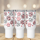 Pink Paws & Red Hearts Travel Mug