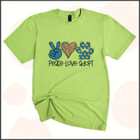 Peace Love Adopt Unisex Youth T-shirt