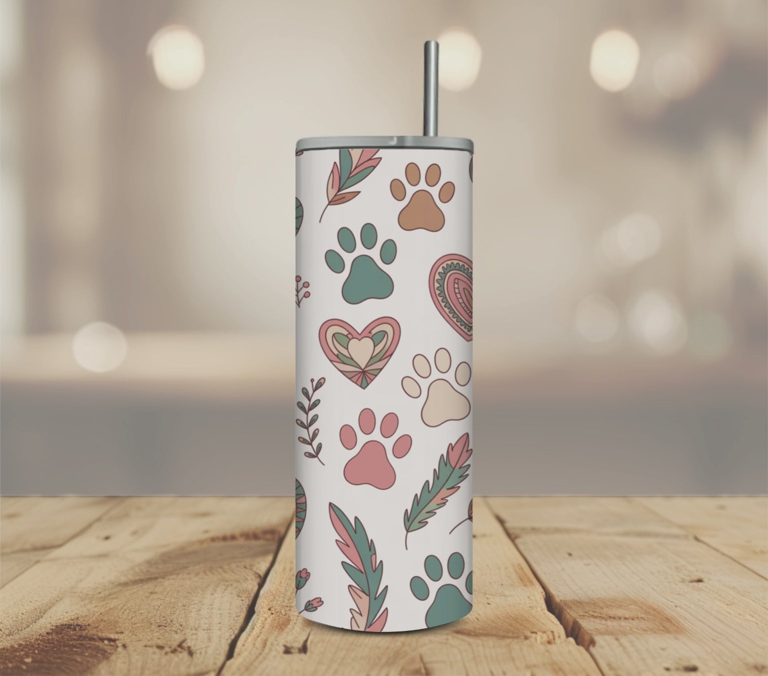 Paw Prints & Hearts Tumbler