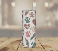 Paw Prints & Hearts Tumbler