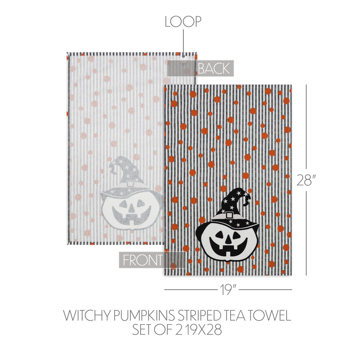 Jack-o'-Lantern Halloween Kitchen Towels – Set of 2