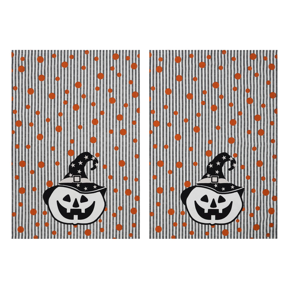 Jack-o'-Lantern Halloween Kitchen Towels – Set of 2