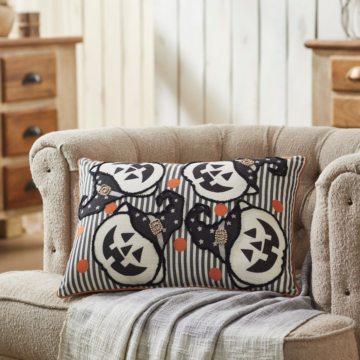 Jack-O'-Lantern Halloween Accent Pillow