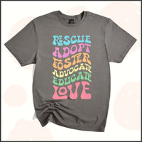 Rescue Adopt Foster Advocate Educate Love Unisex Youth T-shirt