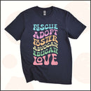 Rescue Adopt Foster Advocate Educate Love Unisex Youth T-shirt