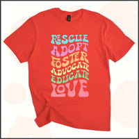 Rescue Adopt Foster Advocate Educate Love Unisex Youth T-shirt