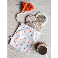 Hand-made Coaster Set in Heart Gift Bag