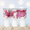 Dog Mama Red Roses & Butterflies Travel Mug