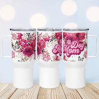 Dog Mama Red Roses & Butterflies Travel Mug