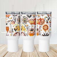 Retro Floral Travel Mug