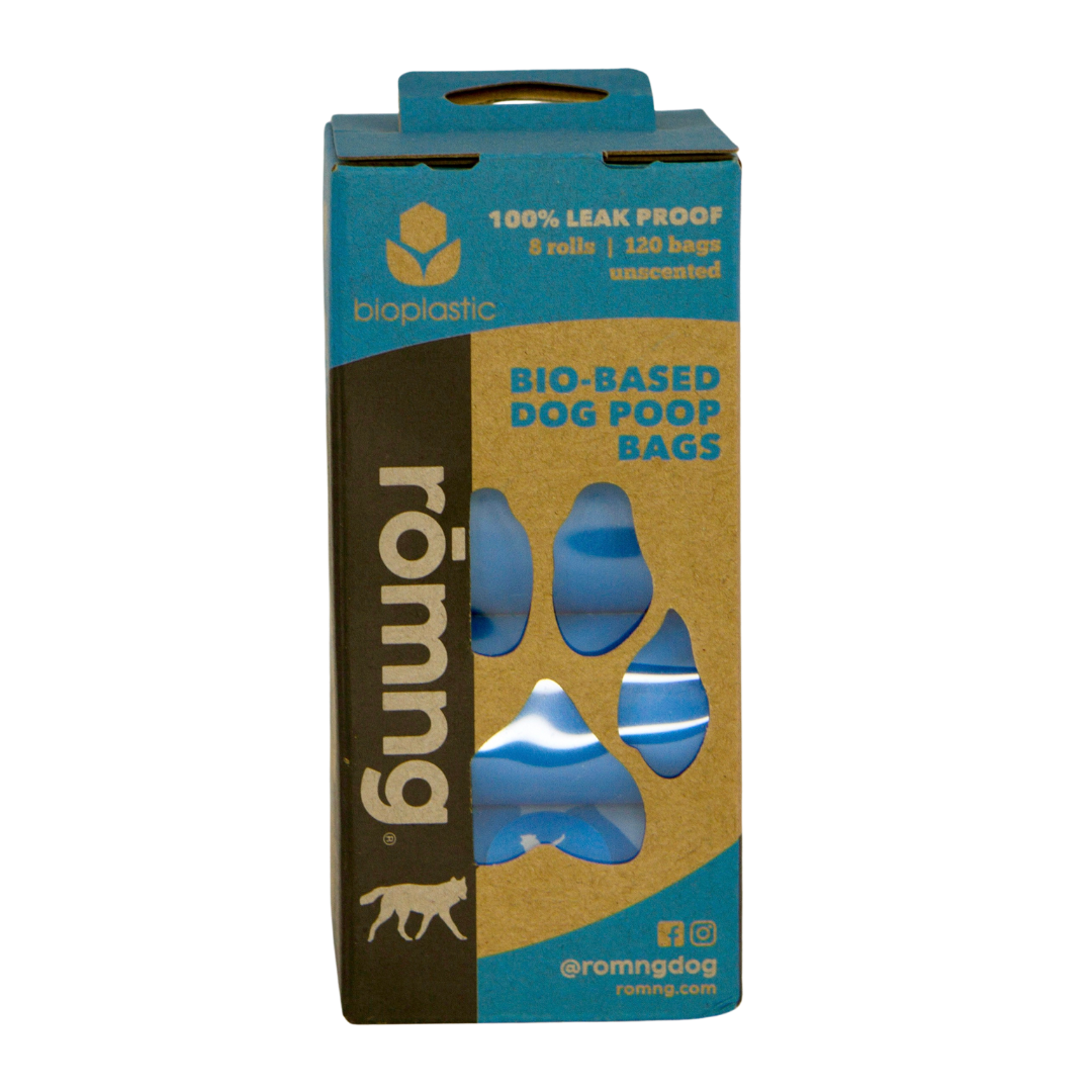 bio-based dog poop bags + bamboo dispenser by rōmng