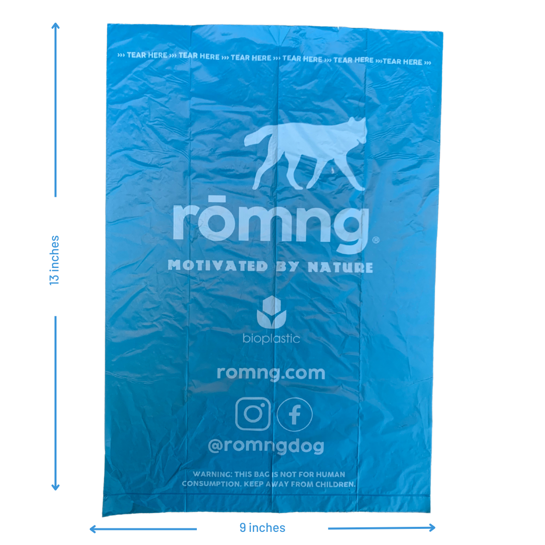 bio-based dog poop bags + bamboo dispenser by rōmng