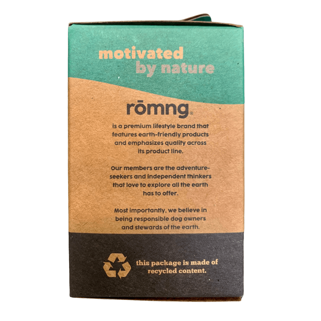 compostable plant-based dog poop bags by rōmng