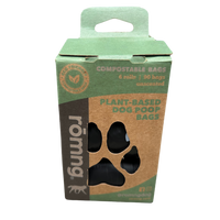 compostable plant-based dog poop bags by rōmng