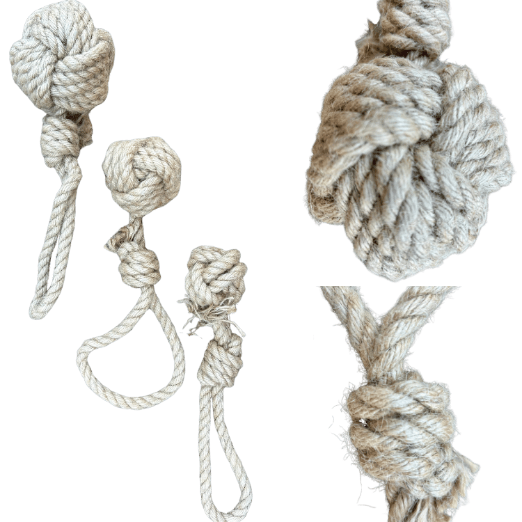 hemp rope dog tug toy by rōmng