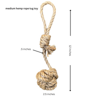 hemp rope dog tug toy by rōmng