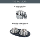 Stainless Steel Pet Bowls, Mat & Treat Canister Set | BREKX