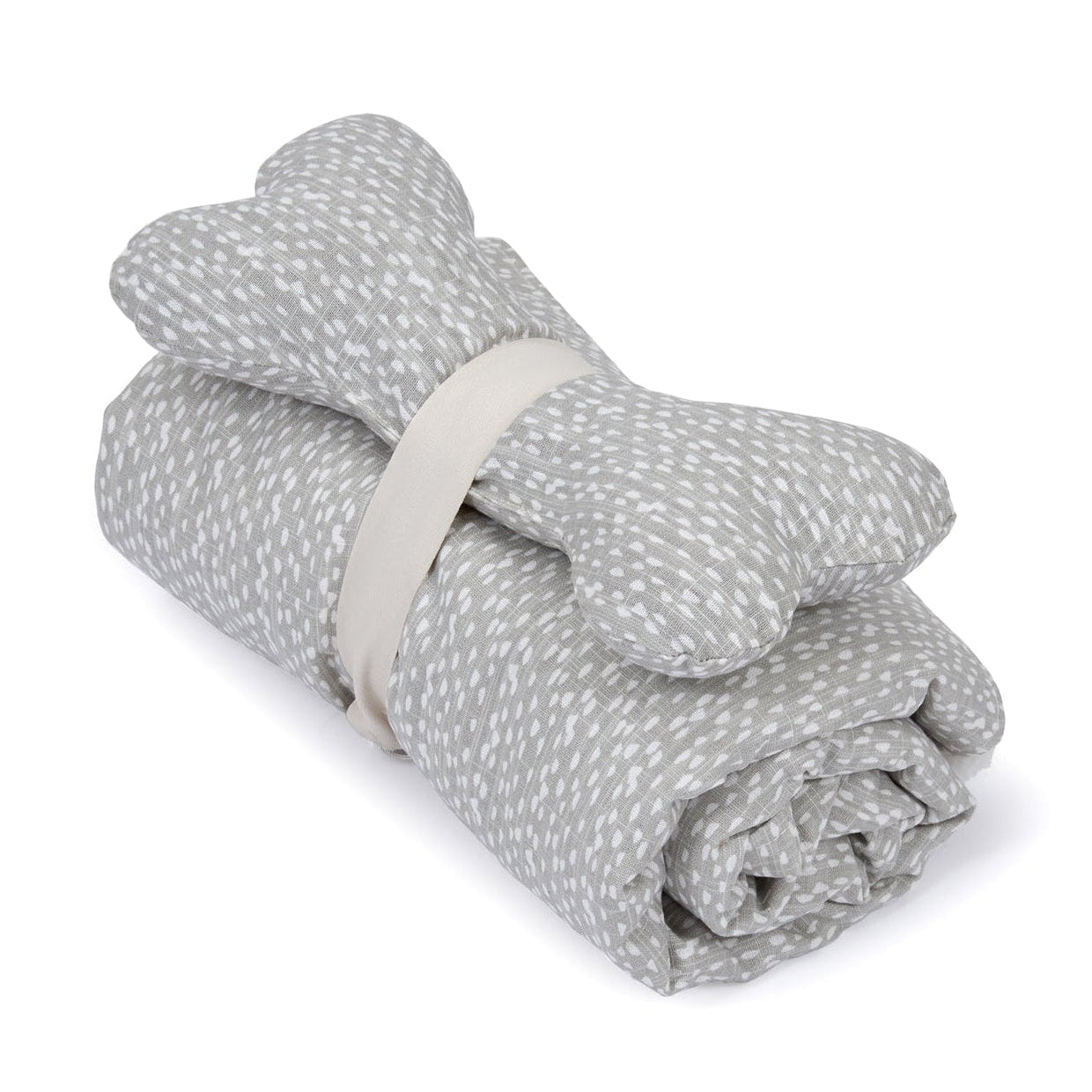 Blanket and Bone Toy Set - Dottie Grey