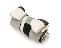 Sherpa & Cotton Dog Blanket and Squeakly Bone Toy Set: Black Buffalo Plaid