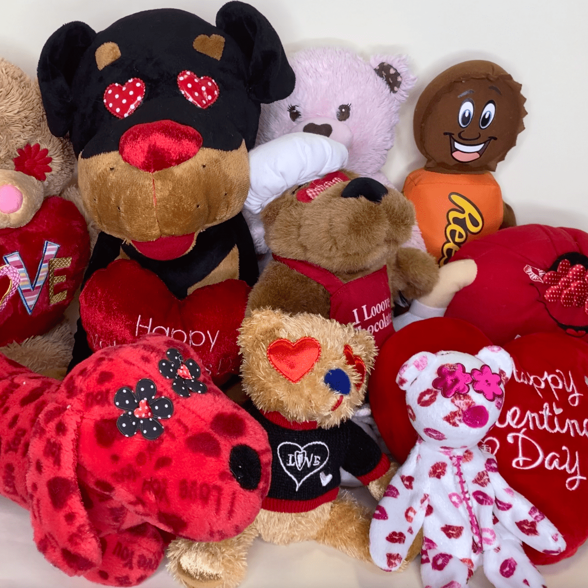 SMALL & TINY Hearts, Love & Candy Pet Toys: Squeak & NO SQUEAK