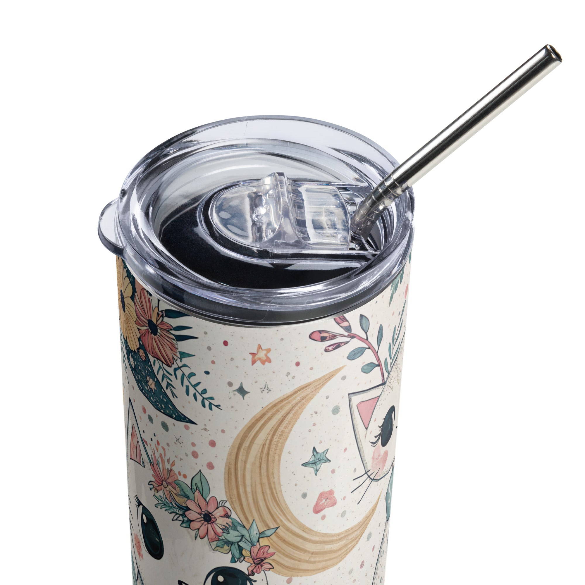 Cats, Flowers & Moon Tumbler
