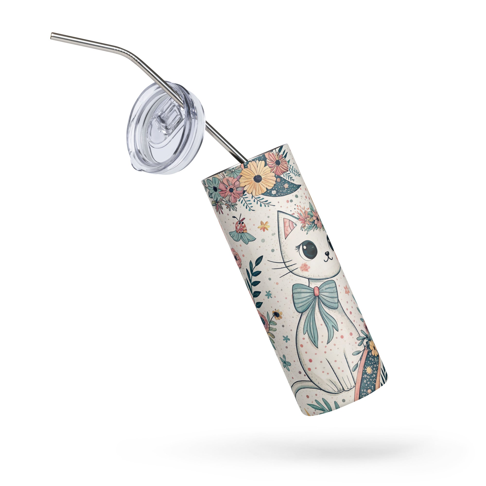 Cats, Flowers & Moon Tumbler