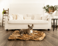 PupRug by Paw.com® Faux Fur Orthopedic Dog Bed: Curve Sable Tan