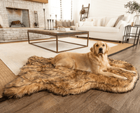 PupRug by Paw.com® Faux Fur Orthopedic Dog Bed: Curve Sable Tan
