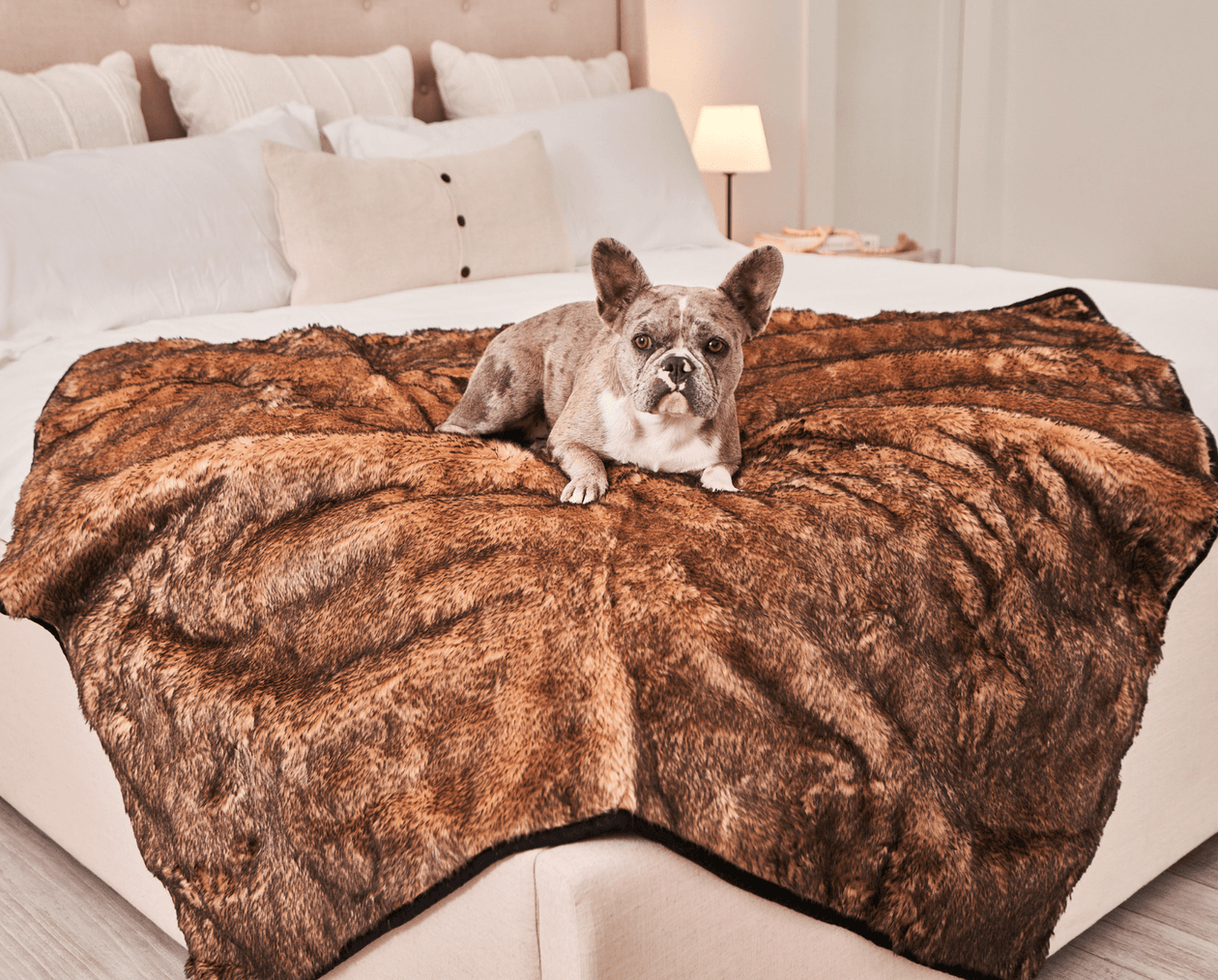 Sable Tan Faux-Fur Waterproof Blanket - Summer Short Fur