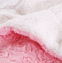 Pink Rose Buds Soft Plush Sherpa Blanket