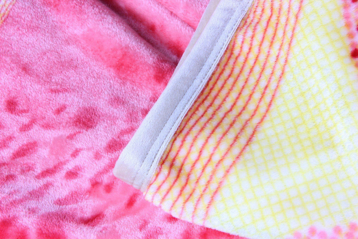 Sunny Yellow &  Lavender Plush Fleece Blanket