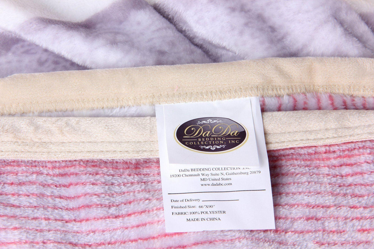 Sunny Yellow &  Lavender Plush Fleece Blanket