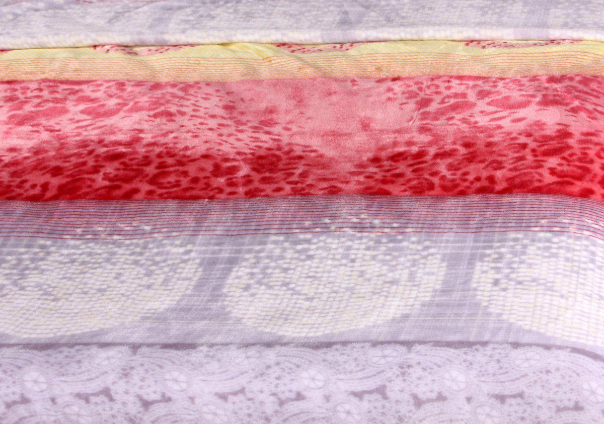 Sunny Yellow &  Lavender Plush Fleece Blanket