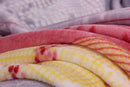 Sunny Yellow &  Lavender Plush Fleece Blanket