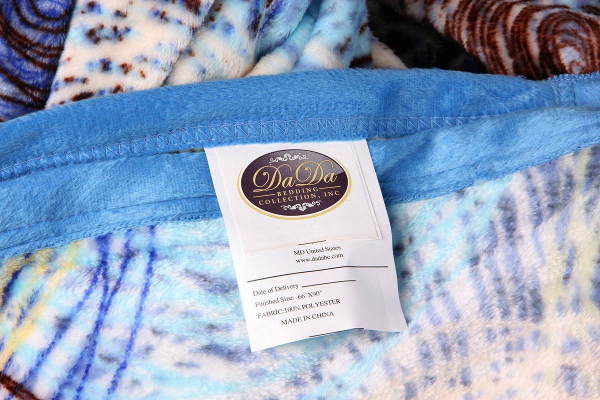 Blue Abstract Soft Plush Fleece Blanket