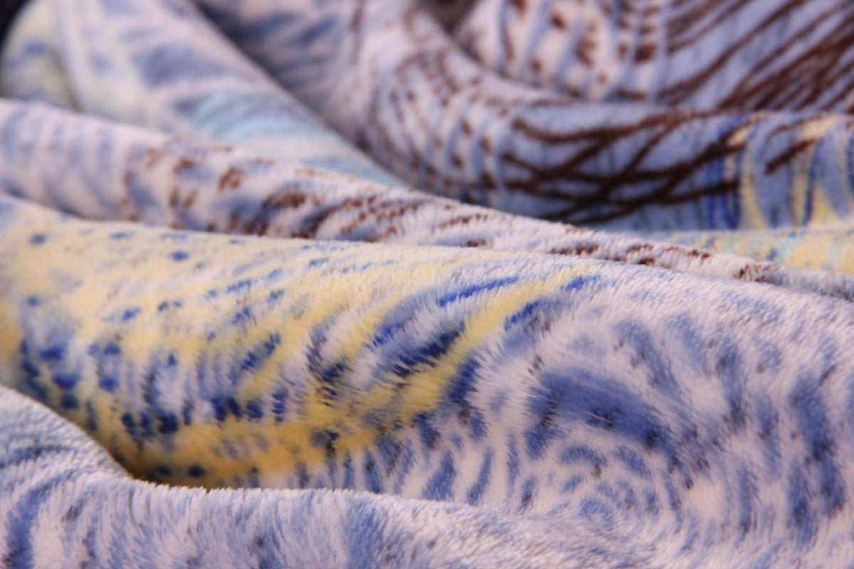 Blue Abstract Soft Plush Fleece Blanket