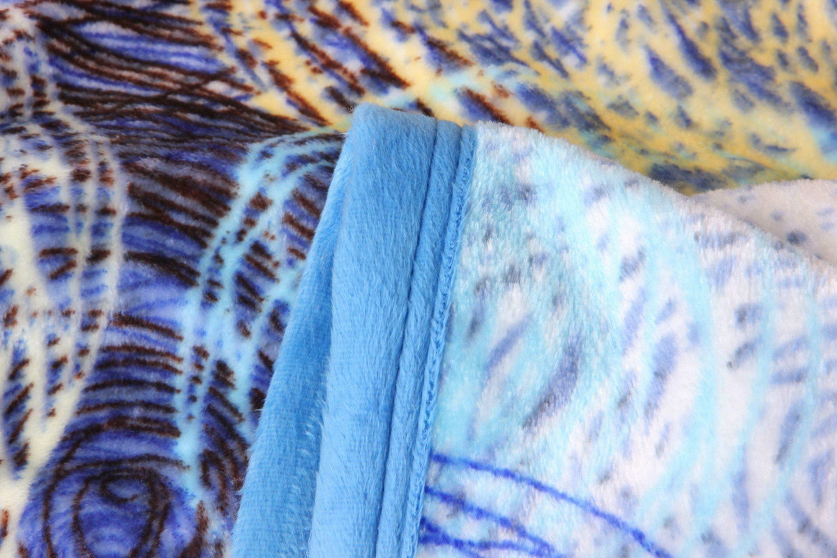 Blue Abstract Soft Plush Fleece Blanket