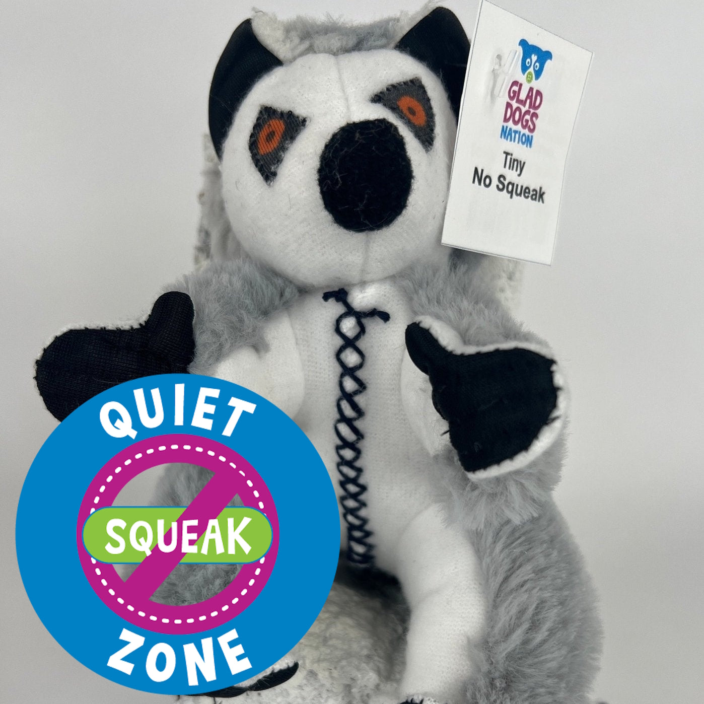 Tiny NO SQUEAK Stuffed Pet Toy