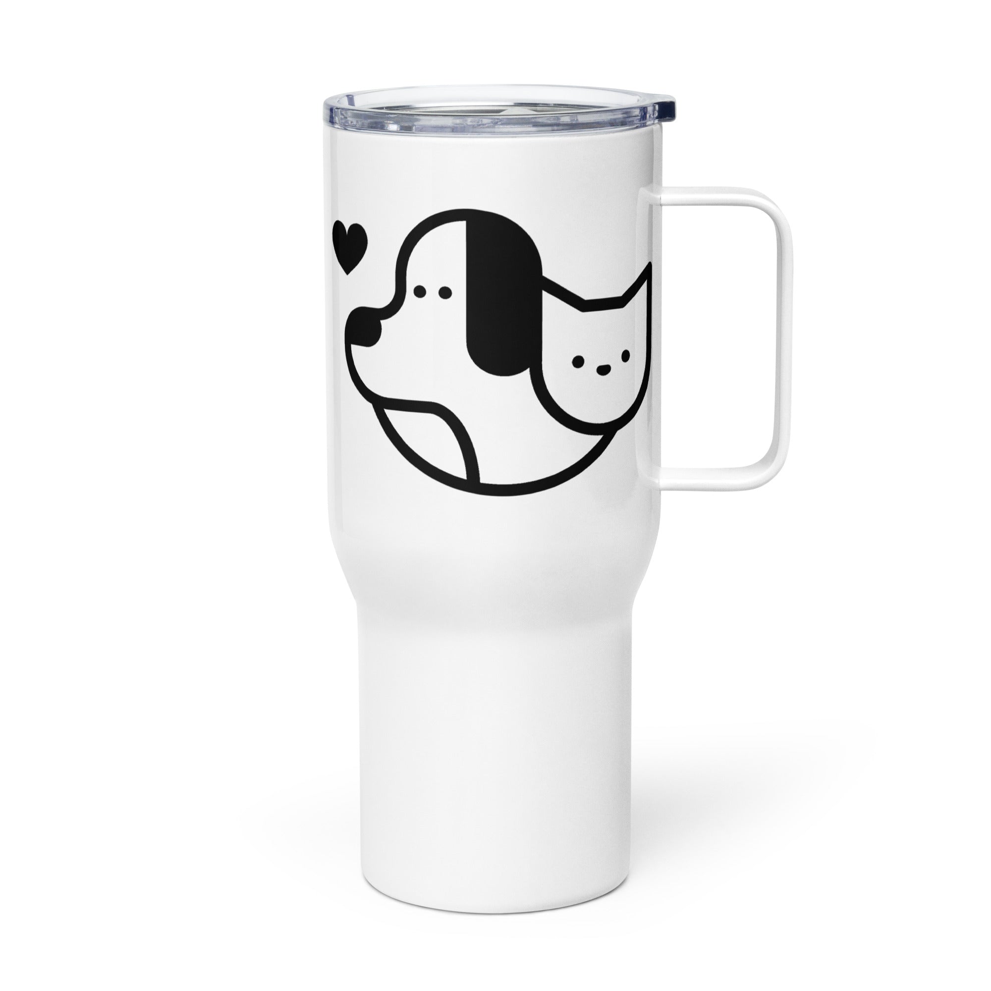 Dog Hearts Cat Travel Mug