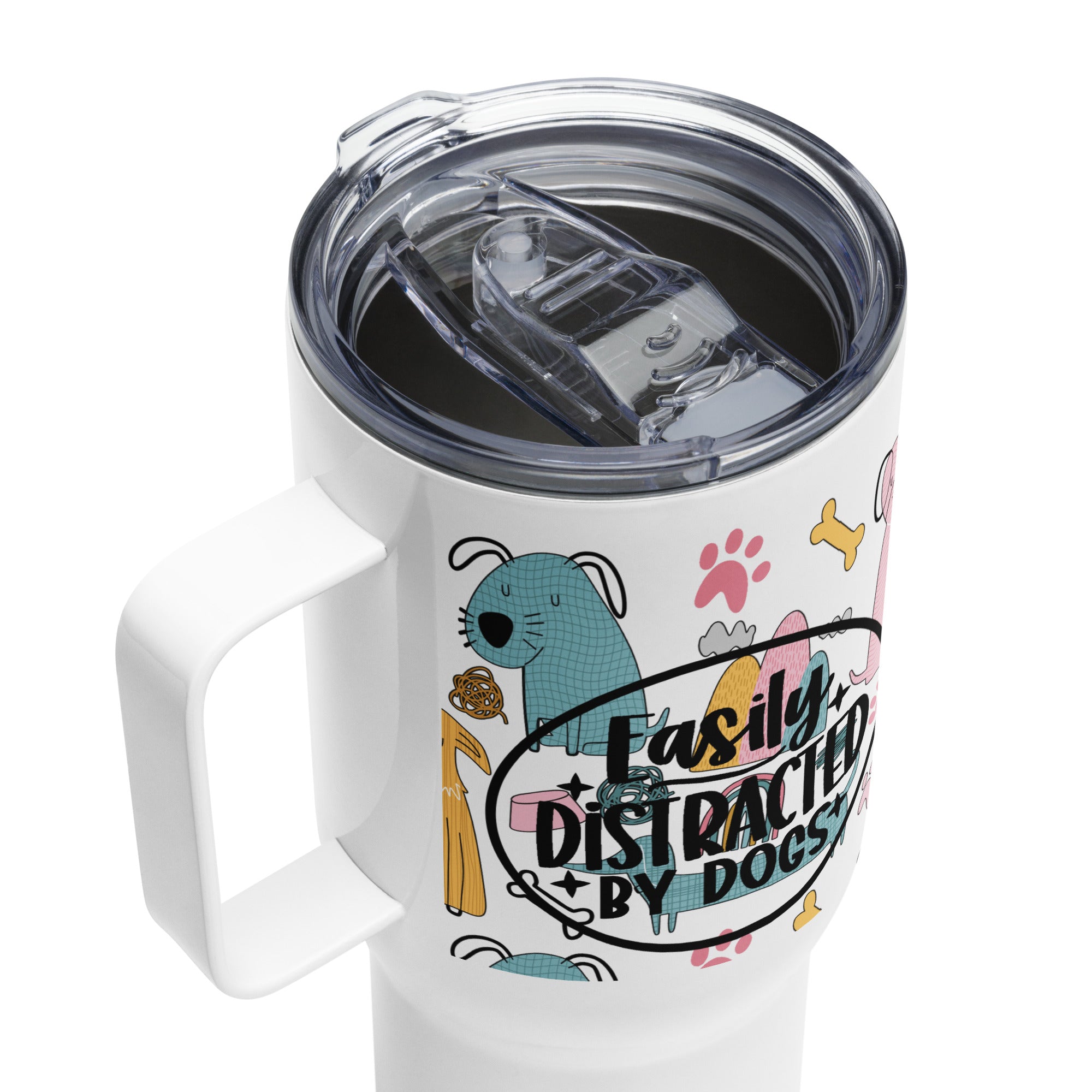 Easily Distracted by Dogs Travel Mug