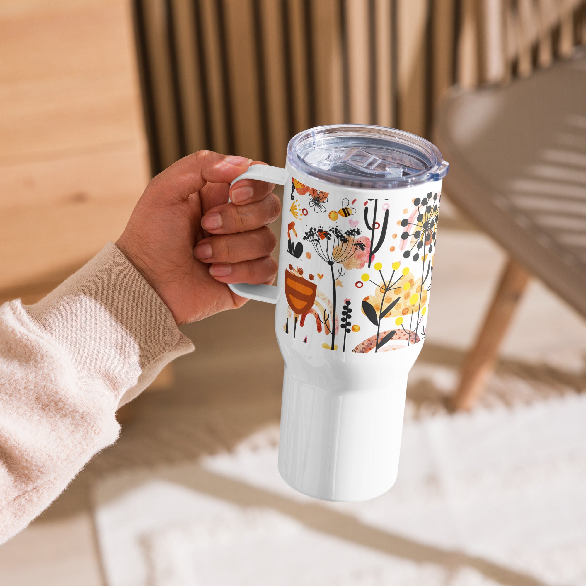 Retro Floral Travel Mug