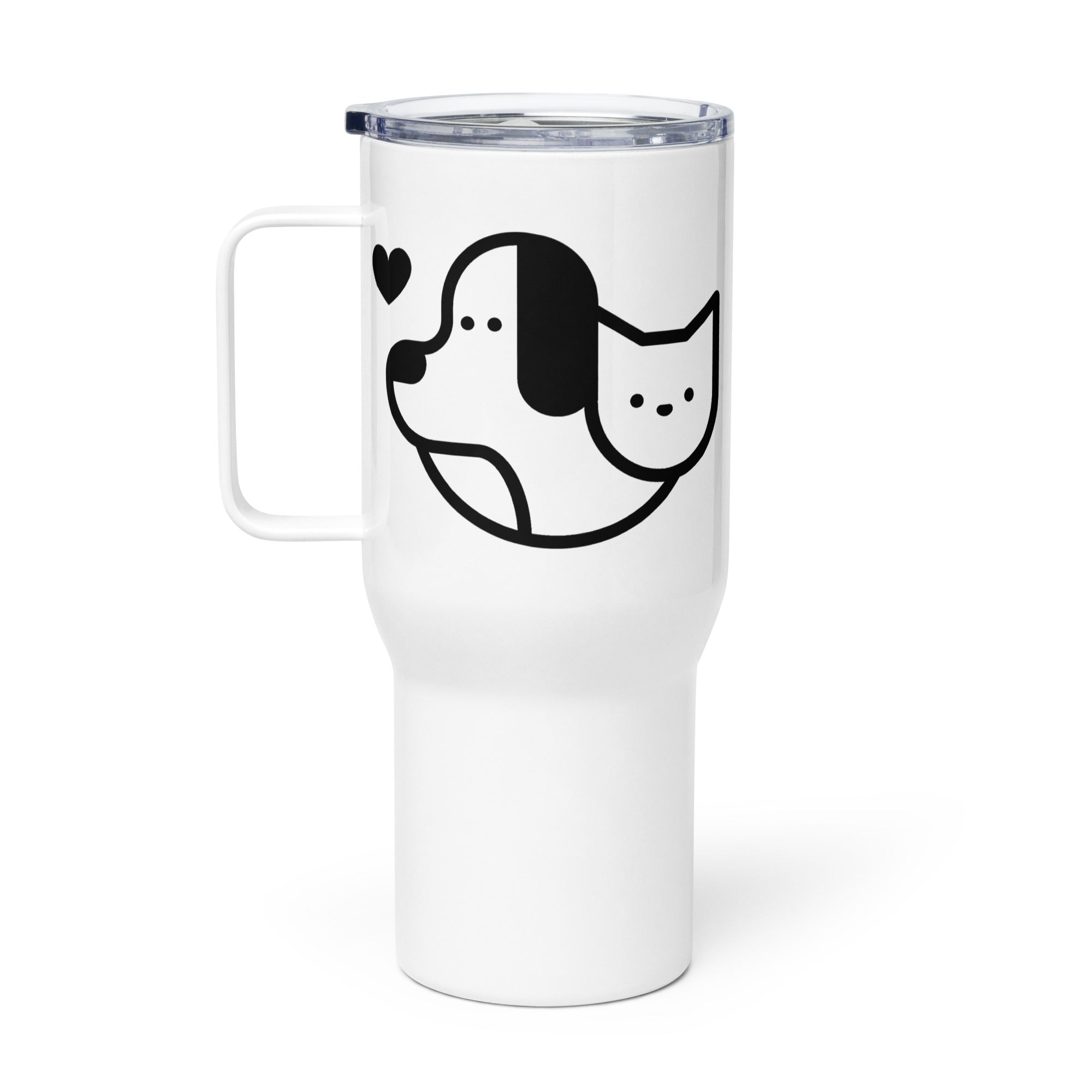 Dog Hearts Cat Travel Mug