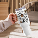 I Run On Coffee, Chaos and Dogs Travel Mug