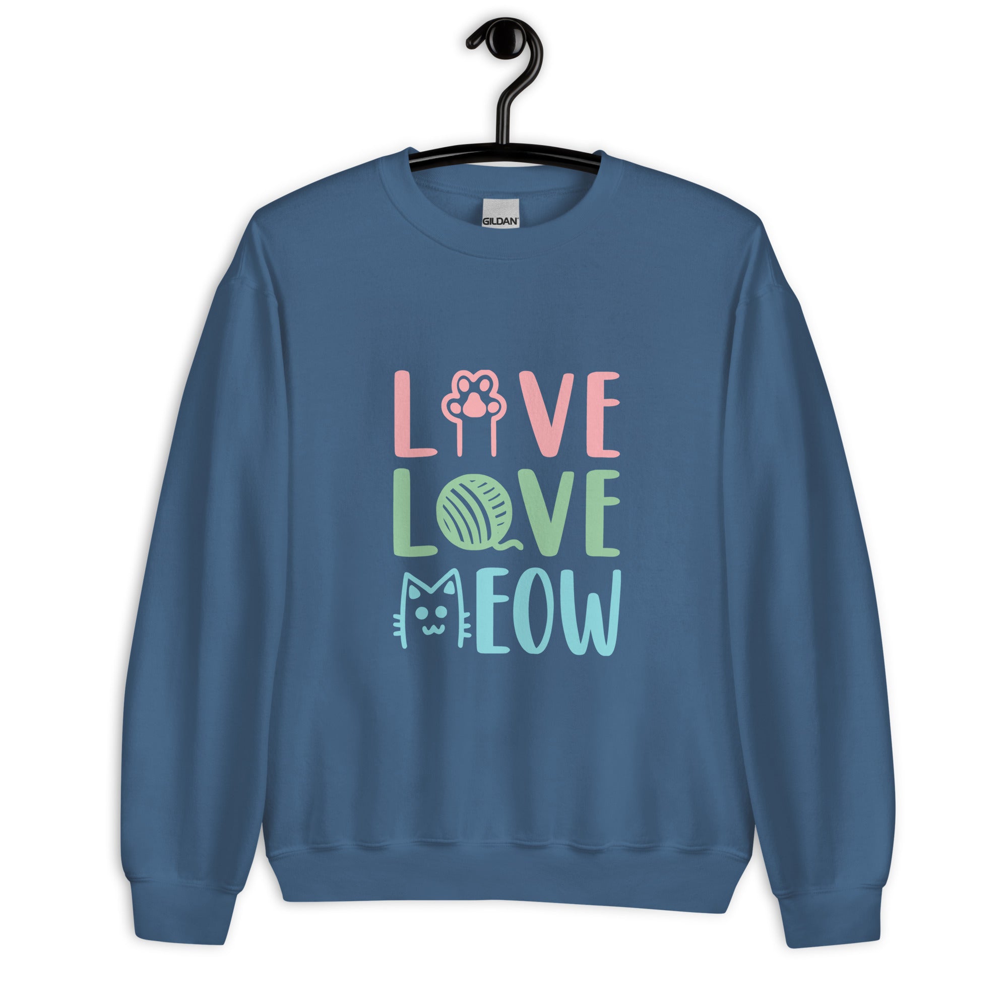 Live Love Meow Cat Unisex Sweatshirt